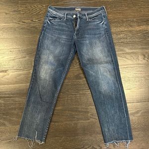 Mother cropped mid rise jeans